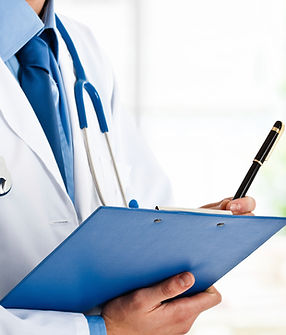 Doctor enrolling patient into research study